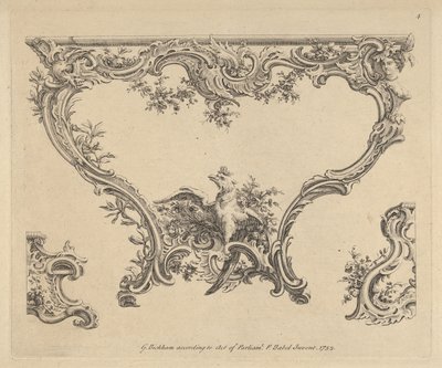 Design for et konsollbord, 1752. av Pierre Edme Babel