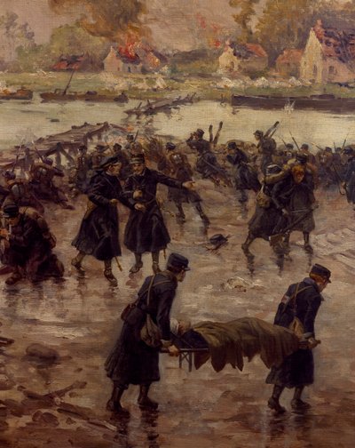 Fighting Along the Yser, oktober 1914, av Naymark e Ballue, detalj av Pierre Ernest and Neymark Gustave Ballue
