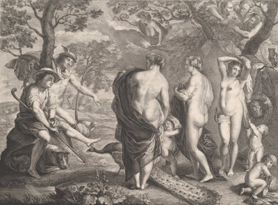 Dommen av Paris, 1750 av Pierre Etienne Moitte