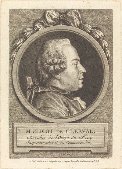 Mr. Clicot de Clerval av Pierre Etienne Moitte after Charles Nicolas Cochin II