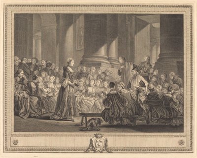 Katekismene av Pierre Etienne Moitte after Pierre Antoine Baudouin
