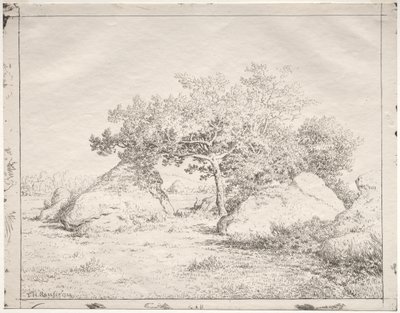 Kirsebærtre på Blau. av Pierre Etienne Theodore Rousseau