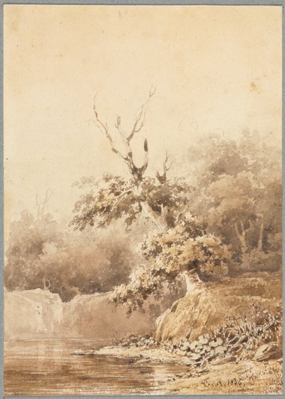Landskap, 1836. av Pierre Etienne Theodore Rousseau