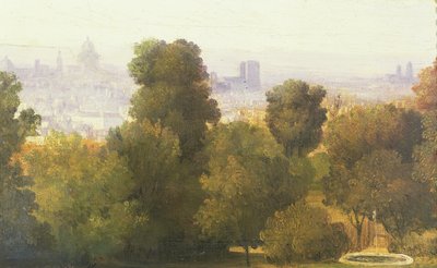 Paris sett fra Heights of Belleville, ca. 1830 av Pierre Etienne Theodore Rousseau