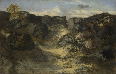 Steinete landskap, ca. 1840 av Pierre Etienne Theodore Rousseau