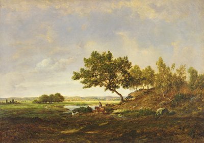 The Pond at the Foot of the Hill, ca. 1848-55 (olje på tre) av Pierre Etienne Theodore Rousseau