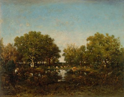 The Pool Memory of the Forest of Chambord, 1839. av Pierre Etienne Theodore Rousseau