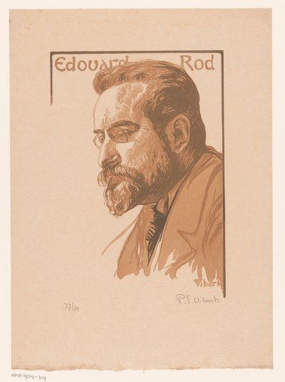 Portrett av Édouard Rod Edouard Rod (tittel på objekt) av Pierre Eugène Vibert (signed by artist)