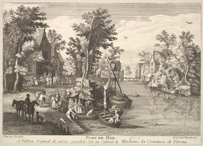 Sea Port Port de Mer etter maleriet i samlingen til Madame la Comtesse de Verrue. av Pierre Francois Beaumont