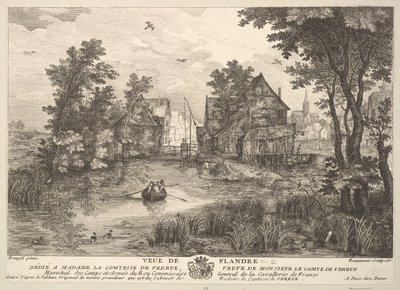 Utsikt over Flandern Veue de Flandre etter maleriet i samlingen til Madame la Comtesse .... av Pierre Francois Beaumont