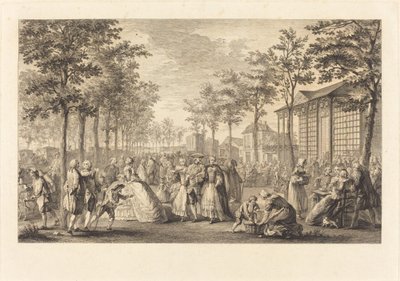 Turen langs vollene i Paris av Pierre Francois Courtois after Augustin de Saint Aubin
