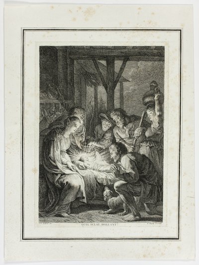 Tilbedelse av hyrdene av Pierre François Basan