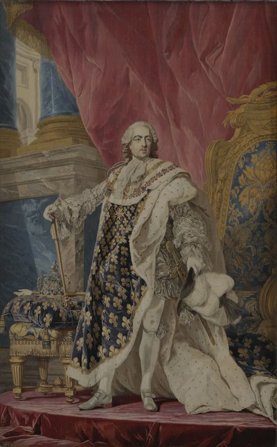 Portrett av Louis XV i hans kongelige drakt, ca 1769 av Pierre François Cozette