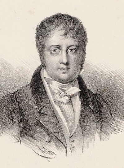 Portrett av komponisten Nicolò Isouard 1775-1818. av Pierre François Ducarme