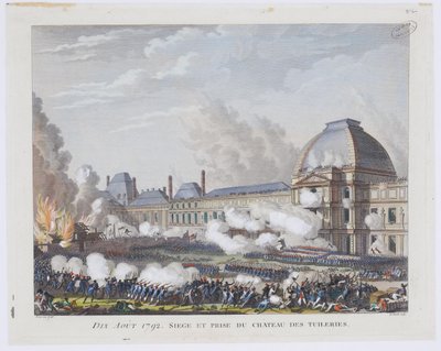 Stormen av Tuileries-palasset 10. august 1792, ca. 1800 av Pierre Gabriel Berthault