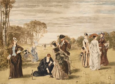 Krokketspillet, 1874. av Pierre Gavarni