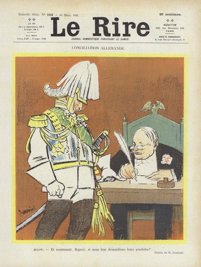 tysk forlik. Illustrasjon for Le Rire av Pierre Georges Jeanniot