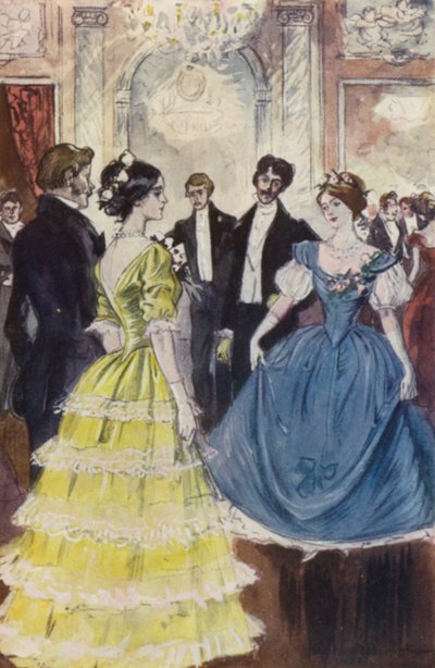 Jeg så Marguerite danse med Comte de N (farge litho) av Pierre Georges Jeanniot