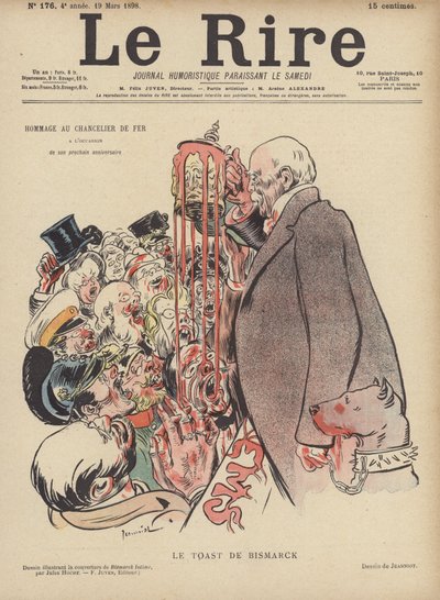 Skålen av Bismarck. Illustrasjon for Le Rire av Pierre Georges Jeanniot