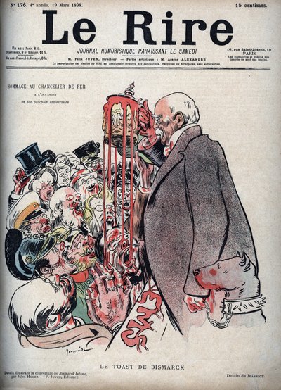 Skålen av Otto Von Bismarck - tegning av Pierre Georges Jeanniot (1848-1934) for "" Le Rire"" av 19. mars 1898 av Pierre Georges Jeanniot