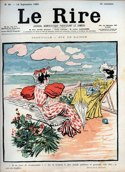 Trouville sesongslutt - tegning av Pierre Georges Jeanniot (1848-1934) for "" Le Lire"" av 14. september av Pierre Georges Jeanniot