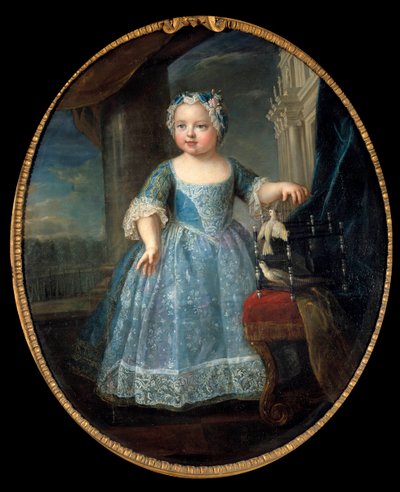 Portrett av Louise Marie av Frankrike (1728-1733) dit Madame, tredje datter av Louis XV Maleri av Pierre Gobert (1662-1744) 1700-tallets søn. 1,08 x 0,88 m. av Pierre Gobert