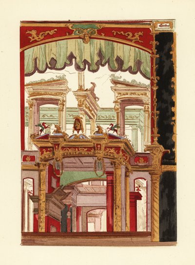 Dekorativt panel fra Pompeii, konservert på Museum of Napoli av Pierre Gusman