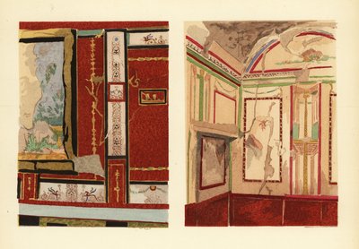 Huset til Tullius Faustus på Strada della Fortuna (til venstre), og huset til Popidius Priscus (til høyre), Pompeii, Chambre d