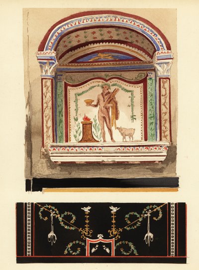 Lararium nisjemaleri dedikert til Hercules i et anneks (Casa del Cenacolo, V av Pierre Gusman