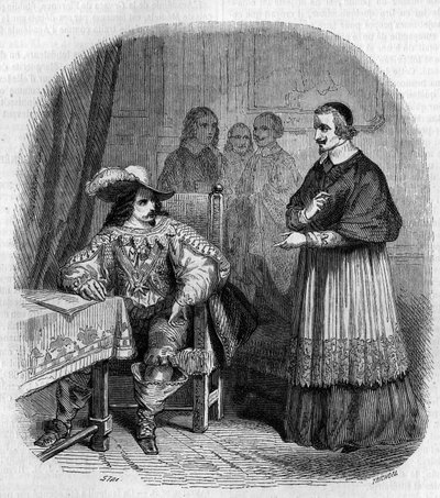 Grunnlagt i 1635 av Louis XIII (1601-1643) og kardinal Richelieu (Armand Jean du Plessis de Richelieu) (1585-1642). Gravering av G. Staal av Pierre Gustave Eugene Staal