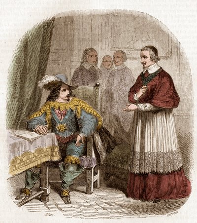 Den franske kongen Louis XIII og ministerkardinal av Richelieu grunnla Academie Francaise av Pierre Gustave Eugene Staal