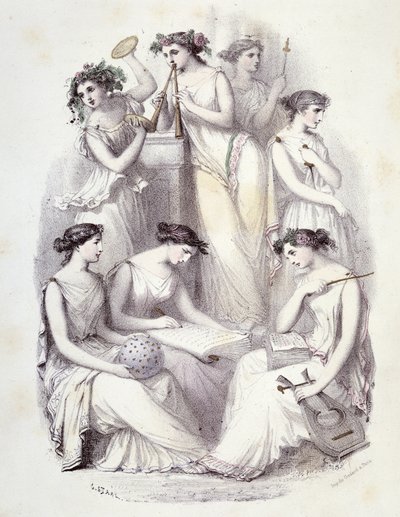 Geniuses of Olympus - i "" The Mythological Women"", tegninger av G. Staal, av Mery og Cte Foelix, Ed. G. de Gouet av Pierre Gustave Eugene Staal