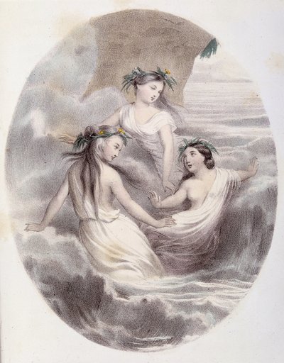 Les Ondines - i «Les Femmes mythologiques», tegninger av G. Staal, av Mery and the Cte Foelix, Ed. G. de Gouet av Pierre Gustave Eugene Staal