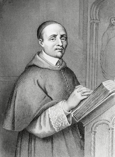 Portrett av Giulio Alberoni (1664-1752), italiensk kardinal og statsmann, statsminister for Philip V av Spania, gravering av Pierre-Gustave-Eugene Staal (1817-1882) av Pierre Gustave Eugene (1817 82) Staal