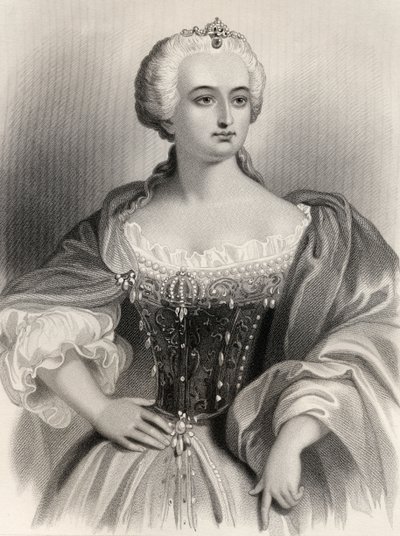 Maria Theresa (1717-80) erkehertuginne av Østerrike og dronning av Ungarn amd Böhmen, illustrasjon fra 
