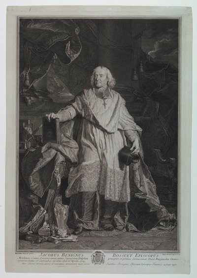 Portrett av kardinal Jacques Benigne Bossuet (1627-1704) av Pierre Imbert Drevet