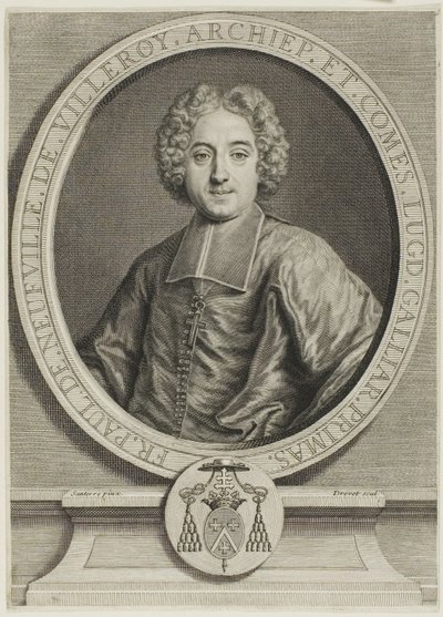 Portrett av Francois-Paul de Neufville de Villeroy av Pierre Imbert Drevet