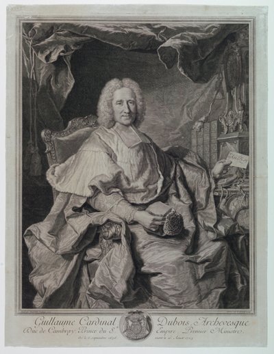 Portrett av Guillaume Cardinal Dubois (1650-1723) av Pierre Imbert Drevet