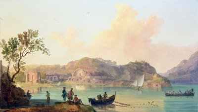 Baiae med templene til Venus og Diana fra festningen (olje på lerret) til Don Pedro de Toledo av Pierre Jacques Volaire