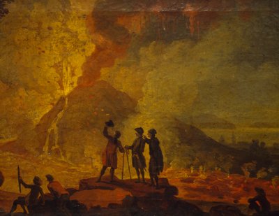 Vesuvs utbrudd, av Pierre-Jacques Volaire (1729-1792), olje på lerret, 52x79 cm. Detalj. av Pierre Jacques Volaire
