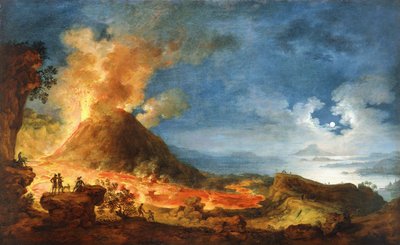 Vesuv erupting, med sightseers i forgrunnen, av Pierre Jacques Volaire