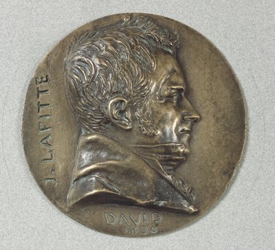 Medaljong med et portrett av Jacques Lafitte (1767-1844) 1830 (metall) av Pierre Jean David d