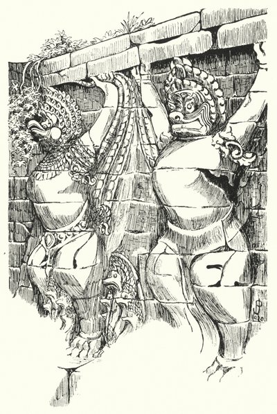 Garudas, Elephants' Terrace (gravering) av Pierre Jeannerat de Beerski