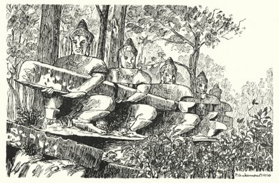 Giants of the balustrade (gravering) av Pierre Jeannerat de Beerski