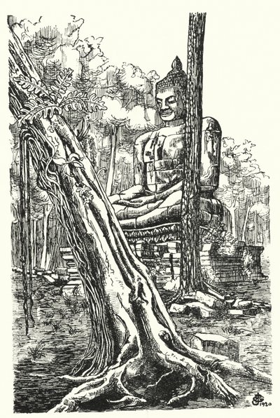 Buddhaen til Tep Pranam (gravering) av Pierre Jeannerat de Beerski