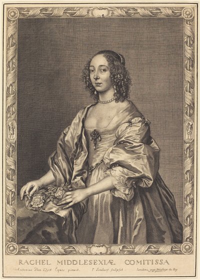 Rachel, grevinne av Middlesex av Pierre Lombard after Sir Anthony van Dyck