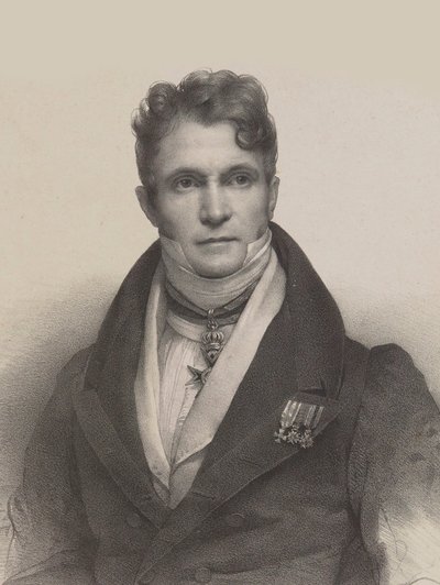 Portrett av dirigenten og komponisten Gaspare Spontini 1774-1851, 1830. av Pierre Louis Henri Grevedon