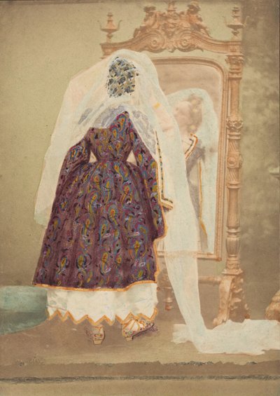 [The Countess in Gold Pique Dress as Judith], 1860-tallet. av Pierre Louis Pierson