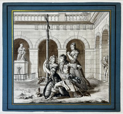 Louis XIV bønnfaller Louise de La Vallière ved karmelittklosteret på Chaillot av Pierre Maximilien Delafontaine