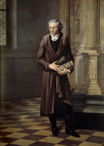 Portrett av Alexandre Lenoir (1761-1839) kurator for musee des monuments français Maleri av Pierre M. Delafontaine (1774-1860) 1802 Søn. 2,20 x 1,61 m - Portrett av Alexandre Lenoir (1761-1839), kurator for museet for de franske monumentene. Maleri av Pierre Maximilien Delafontaine